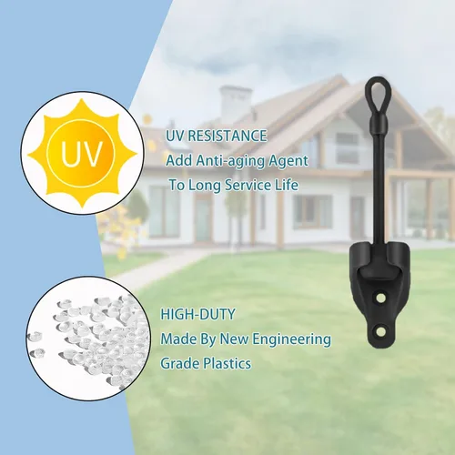 Vista 4 de Coolaroo Piezas de repuesto – Kit de amarre elástico universal para toldos y persianas enrollables, paquete de 2 clips de sombra resistentes