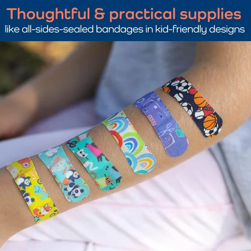 Vista 6 de KeepGoing - Kit de primeros auxilios para el hogar grande para niños, 270 unidades, para automóvil, hogar, dormitorio y barco con vendajes sin