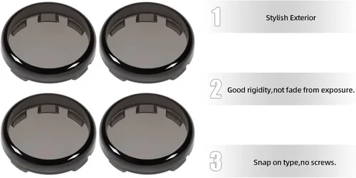 Vista 5 de Amazicha Cubierta de lente de luz de señal de giro de bala ahumada, lentes antiarañazos mejoradas compatibles con Harley Davidson Sportster