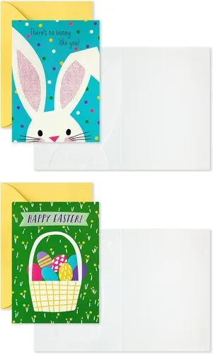 Vista 4 de Hallmark Paquete de 12 tarjetas de Pascua surtidas con sobres (huevos de Pascua, conejo, pollito)