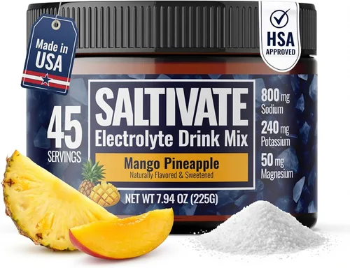 Vista 13 de Electrolitos de Mango y Piña 800mg de Sodio, Potasio y Magnesio para Hidratación Polvo de Electrolitos Endulzado con Stevia y Sin Azúcar Para