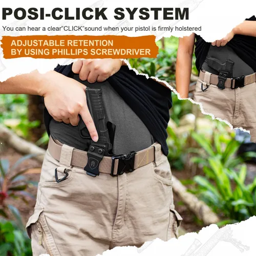 Vista 4 de Funda WARRIOLAND IWB Kydex con corte para ópticas, ajuste para pistola Springfield Armory Hellcat Pro, funda de transporte oculto en la cintura