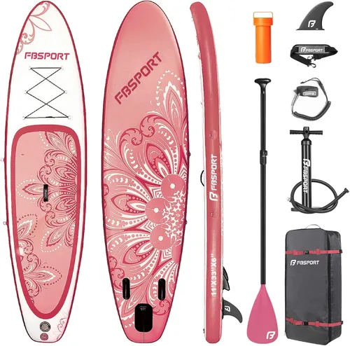 Vista 57 de FBSPORT Tabla de remo de pie prémium de 11 pies, tabla de yoga con accesorios de SUP y bolsa de transporte, amplia posición, control de surf
