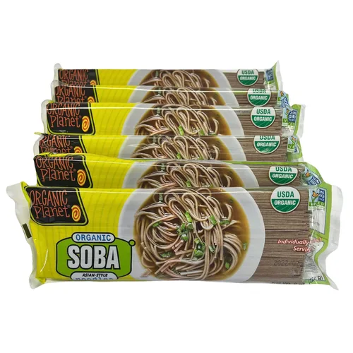 Vista 16 de Fideos orgánicos de soba, hechos con trigo y trigo sarraceno, pasta asiática seca, cocción rápida, sin OMG, 8 onzas (paquete de 1)