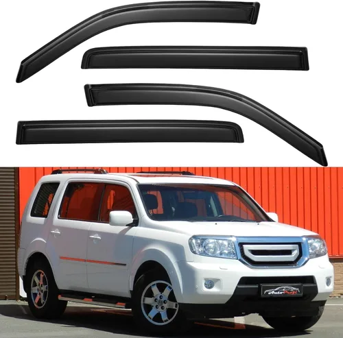 Vista 197 de YQAUTEC - Viseras para ventana, protectores contra la lluvia, compatibles con Subaru WRX 2015-2021, deflectores de viento para ventanas, viseras