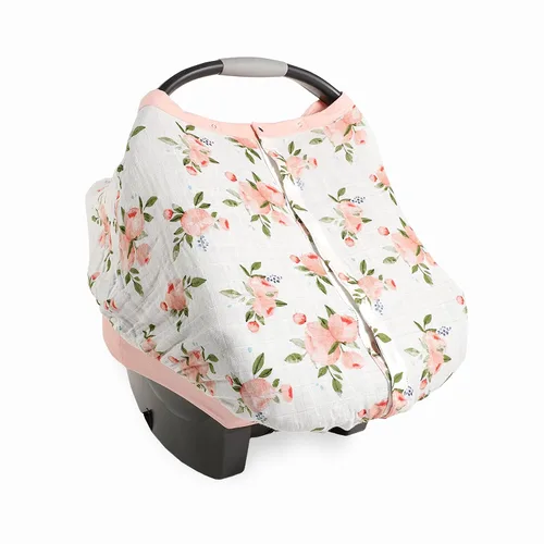 Vista 7 de Little Unicorn Toldo para asiento de automóvil para bebé, tela de muselina suave y transpirable, funda de cierre magnético y ajuste universal
