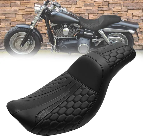 Vista 12 de C.C. Rider Asiento de motocicleta de 2 plazas para Harley Dyna Street Bob FXDB Fat Bob FXDF Low Rider FXDL Super Glide Custom FXDC Wide Glide FXDWG
