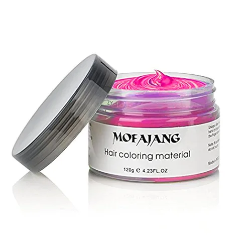 Vista 11 de Color de cera para el cabello, negro, tinte de cera para el cabello, arcilla para peinar el cabello, 4.23 onzas, cera de color negro fácil de lavar