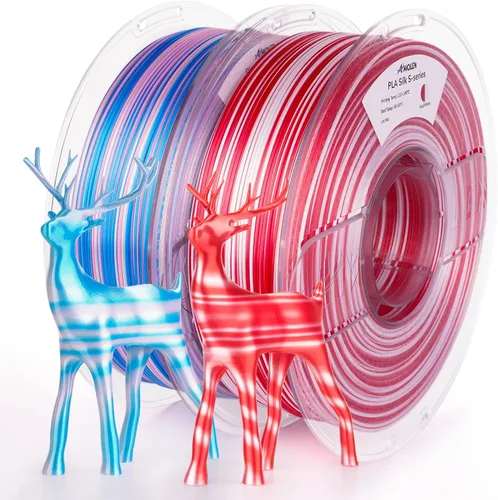 Vista 42 de AMOLEN Filamento PLA de Seda para Impresora 3D, Filamento PLA Kingfisher Rainbow Multicolor Brillante 1.75mm, Filamento de Impresión 3D PLA