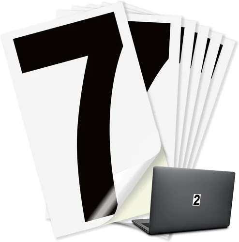 Vista 37 de iSYFIX Calcomanías de vinilo negro número 0 (Zero) – Paquete de 6 calcomanías de 1.5 pulgadas – Calcomanías de alta calidad, fondo reflectante