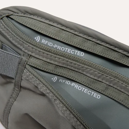 Vista 6 de Pander Cinturón de dinero de viaje con bloqueo RFID, bolsa oculta para pasaporte, efectivo, tarjetas, bolsa delgada para hombres y mujeres