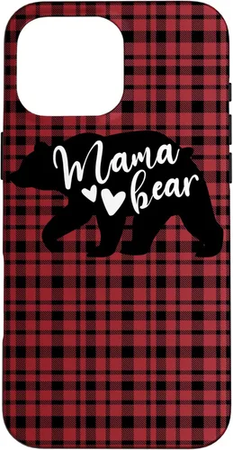 Vista 19 de Mama Bear Buffalo Black and Red Plaid Family Women Mom Gifts Case for iPhone 17