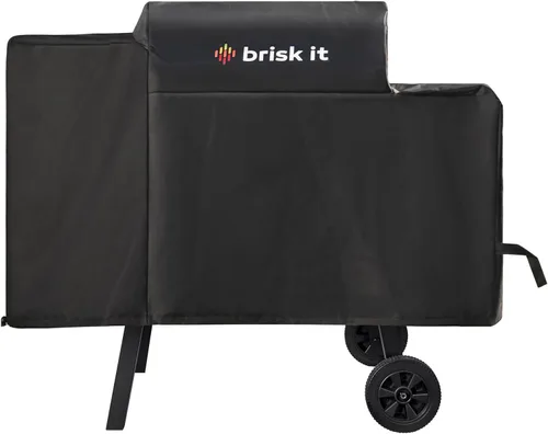 Brisk It Cubierta de parrilla para parrilla de pellets de madera Zelos-450, cubierta de ahumador resistente e impermeable, cubierta para parrilla de