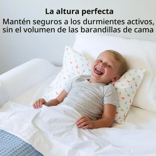 Vista 2 de Little Sleepy Head Protector de cama para niños pequeños, riel de cama para niños pequeños, riel de cama para niños pequeños con cubierta suave 1