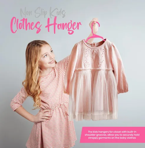 Vista 7 de Utopia Home Paquete de 20 perchas para niños, perchas de plástico para bebés de 11.5 pulgadas para armario, perchas para ropa y perchas infantiles