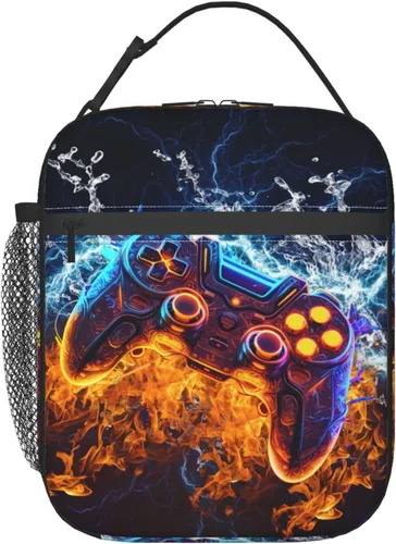 Vista 11 de Video Game Joystick Funny Portable Abstract Colorful Lunch Bag Insulated Lunch Box Reusable Totes For Women Men Work Picnic Camping