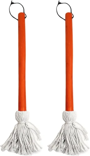 Chef Craft Juego de 2 trapeadores para barbacoa con mango de madera y cabeza de algodón, mopas para asar salsa de barbacoa
