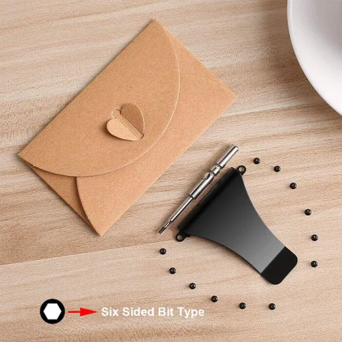 Vista 3 de UpLook Tornillos de repuesto para billetera, clip de metal para kit de reparación de cartera de metal RFID (negro - juego básico)