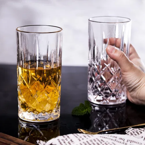 Vista 6 de binsakao Highball Glasses Collins - Juego de 6 bebidas altas, vasos de 12 onzas para bebidas, agua, cerveza, refrescos