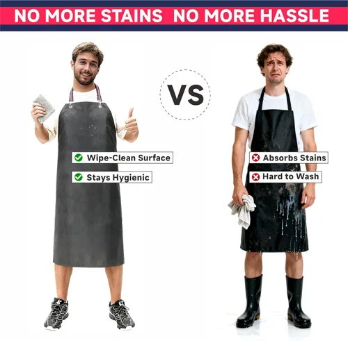 Vista 5 de GoldPig Thick Rubber Apron, Waterproof Apron for Dishwashing, Heavy Duty Chemical Resistant for Butcher, Cleaning