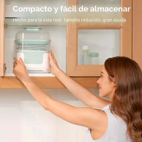 Vista 5 de Momcozy Esterilizador y secadora de biberones, diseño modular de ahorro de espacio de anidación, capacidad de 6 botellas, esterilizador compacto 4