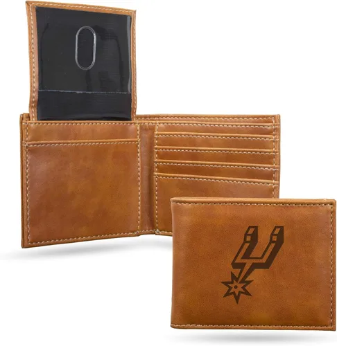 Vista 43 de Rico Industries - Cartera de diseño delgado con grabado láser de la NBA, cartera con grabado láser estilo billetera - Gran regalo