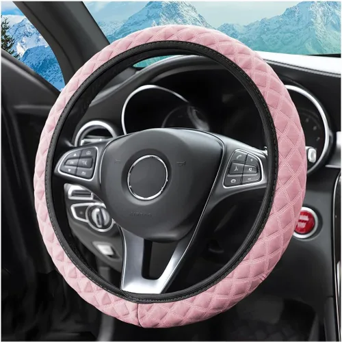 Vista 8 de Funda elástica para volante zipelo de 15 pulgadas, microfibra transpirable de seda de hielo, universal, antideslizante, para automóvil, cálida