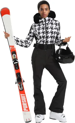 Vista 98 de GSOU SNOW Traje de esquí para mujer, traje de nieve de una pieza, para snowboard, delgado, aislante, impermeable, resistente al viento