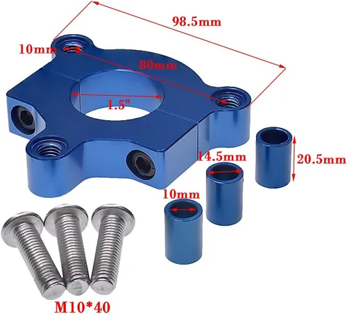 Vista 2 de sthus Piñón CNC 44T con adaptador de 1.5 pulgadas, se adapta a bicicletas motorizadas de 60cc 66cc 80cc (azul)