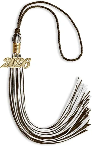 Vista 292 de Endea Graduation - Borla de doble color mixto con fecha dorada (negro/dorado antiguo, 2021)