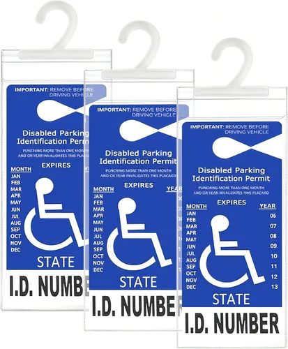 LotFancy Soporte para Placa de Discapacitado para Auto, Paquete de 3, Soporte para Letrero de Permiso de Estacionamiento para Discapacitados con
