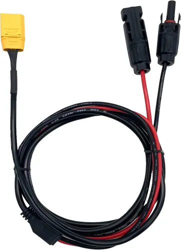 Cable adaptador de conector solar a XT90: Adaptador de panel solar a cable de extensión macho XT90 para central eléctrica portátil y generador solar