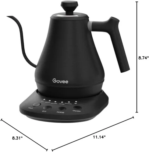 Vista 9 de Govee Smart Electric Kettle, WiFi Variable Temperature Gooseneck Pour Over Kettle and Tea Kettle, Alexa Control, 1200W Quick Heating, 100% Stainless