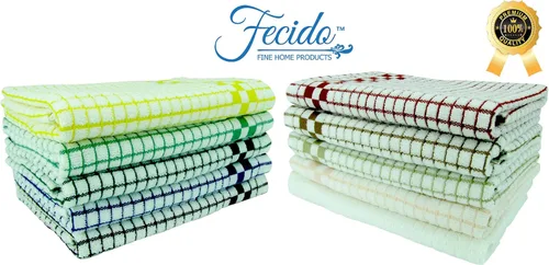 Vista 2 de Paños de cocina clásicos Fecido Classic Collection resistentes, superabsorbentes y hechos 100% algodón. Paños de cocina de grado profesional hechos