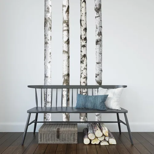 Vista 4 de Calcomanías de pared de árbol de abedul grande, calcomanías de pared de árbol natural, calcomanías de pared de árbol grande, calcomanías de pared