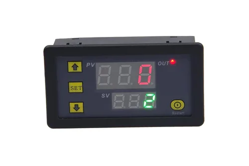 Interruptor de relé automotriz de 1500 W CC 12 V (11-14 V), tablero de relé de retardo de tiempo digital con pantalla LED de doble color