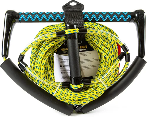 Vista 4 de WOW Sports - Cuerda de remolque para tubo de cubierta, wakeboard y esquí acuático - 70 pies - Con mango de truco