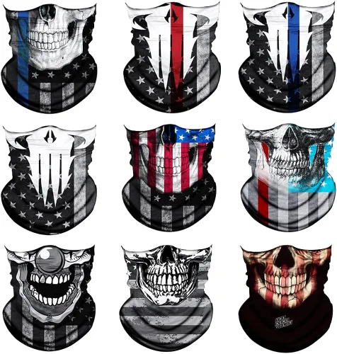 Neck Gaiter Mask,UV Protection Bandana Gator Face Cover Covering Mask,Tube Scarf,Neck Warmer Balaclava,Headband for Outdoors