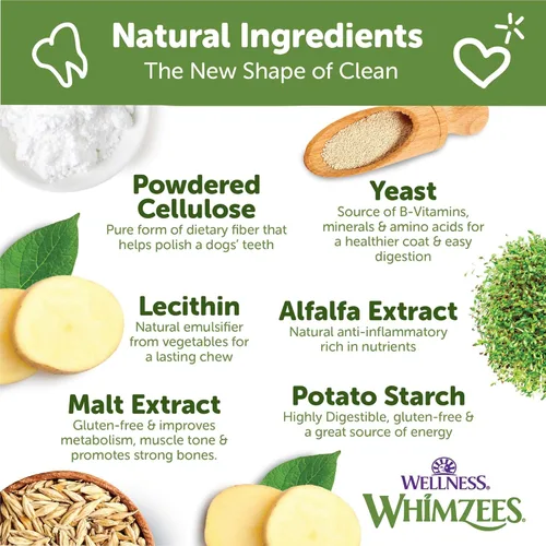 Vista 2 de WHIMZEES by Wellness Stix - Masticables dentales naturales para perros, golosinas de larga duración, sin granos, refresca el aliento, raza extra