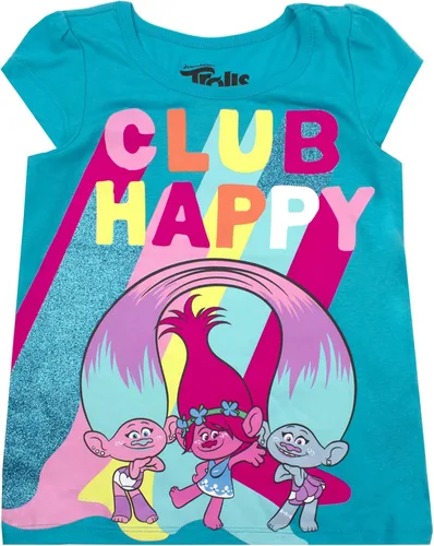 Vista 2 de DreamWorks Trolls Poppy, Branch, Satin and Chenille Girls 3 Pack T-Shirt for Toddler BlueYellowGrey