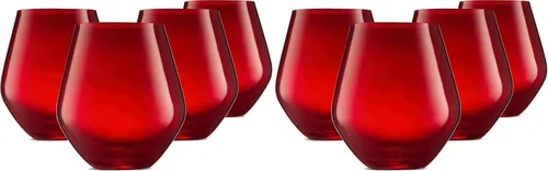 Vista 5 de Godinger Copas de vino, copas de vino sin tallo, copas de vino tinto, copas de beber, decoración de Navidad, decoración de vacaciones, copa de vino