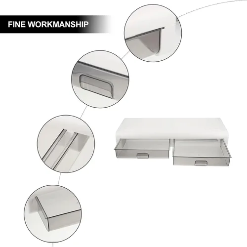 Vista 5 de Toddmomy Computer Monitor Shelf with Transparent Drawer Desktop Riser for Eye Health Compact Storage Organizer for Home and Office Use
