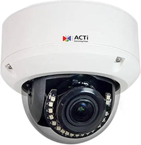 ACTi Cámara domo de zoom para exteriores A86 de 5MP con WDR extremo, SLLS, lente de zoom 5X, f2.0.276-0.531 in, enfoque automático, H.265H.264,
