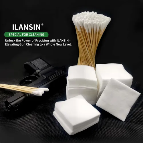 Vista 7 de 1700 suministros de limpieza de armas1500 parches de limpieza de armas + 200 hisopos de limpieza de armas, trapos de limpieza de armas libres