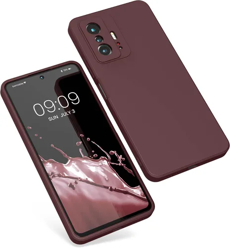 Vista 5 de kwmobile Funda compatible con Xiaomi 11T11T Pro - Funda protectora delgada de silicona TPU para teléfono - Rojo Tawny