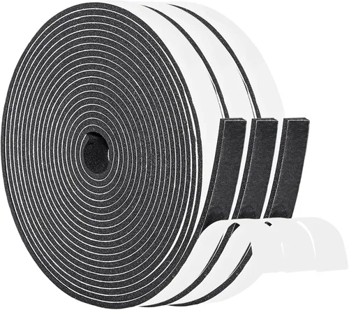 Vista 22 de Yotache - 2 rollos de cinta adhesiva de espuma de 1" de ancho x 1/8" de grosor, burlete de neopreno de alta densidad para aislamiento de puertas