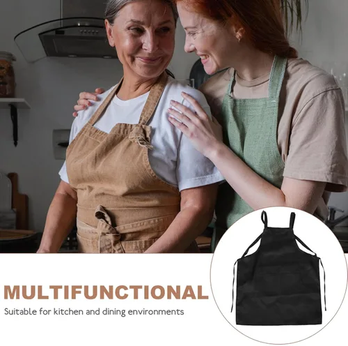 Vista 3 de Uonlytech Waterproof Oil-proof Waist Apron with Cross-back Shoulder Straps for Men and Women, Kitchen Chef Bib Apron for Cooking, Restaurant, and