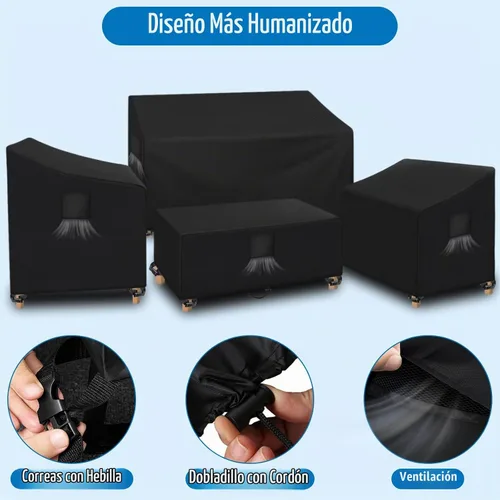 Vista 3 de SIRUITON - Funda impermeable para muebles de exterior, 4 piezas
