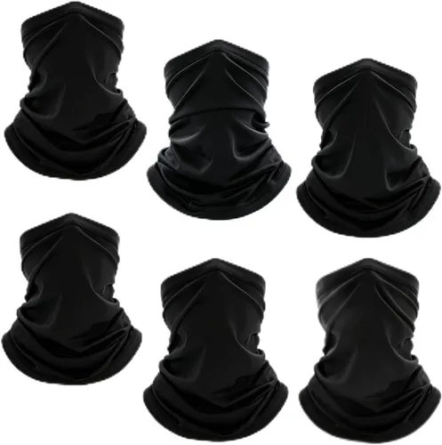 Paquete de 6 Polainas para el Cuello, Protección UV Refrescante Máscara Facial Transpirable, Bufanda de Senderismo para Hombres y Mujeres