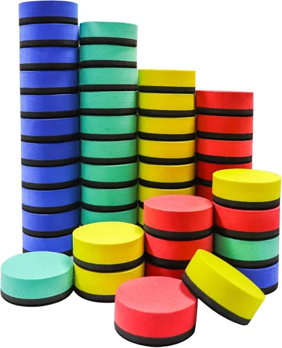 IHPUKIDI - Mini borradores de borrado en seco, paquete de 48 borradores magnéticos para pizarra blanca, limpiador de pizarra para niños y